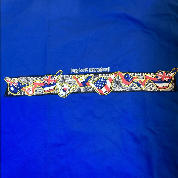 Hang Loose International Blue Tshirt Size Large Mens - Picture 2 of 4